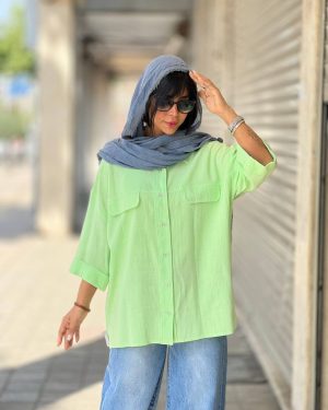 شومیز جلو دکمه Linen Natural